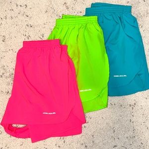 3 Pair BOA 1.5in Running Shorts (Pink, Blue, Green)